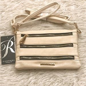 Rampage Triple Zip Crossbody White, NWT